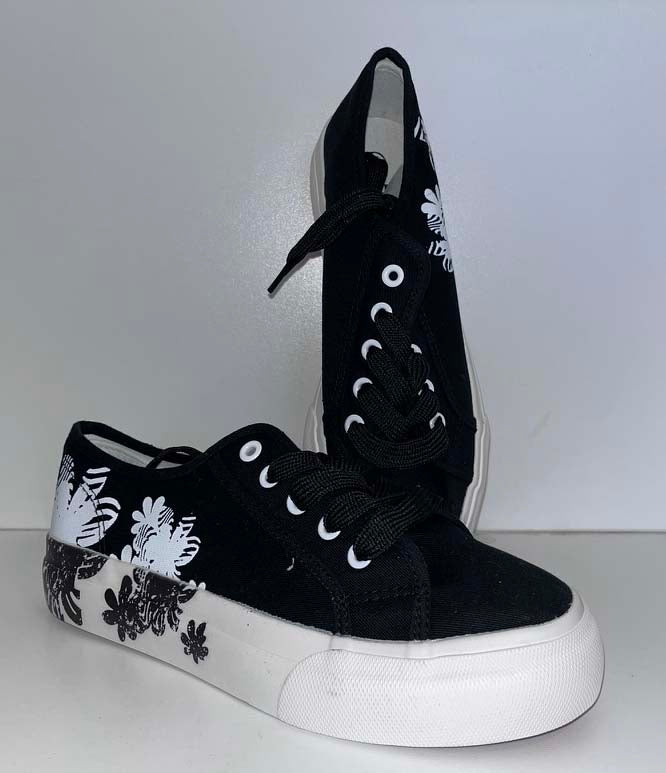 Black Floral Sneakers