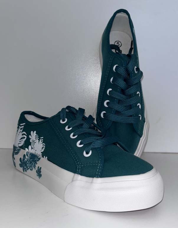 Green Floral Sneakers