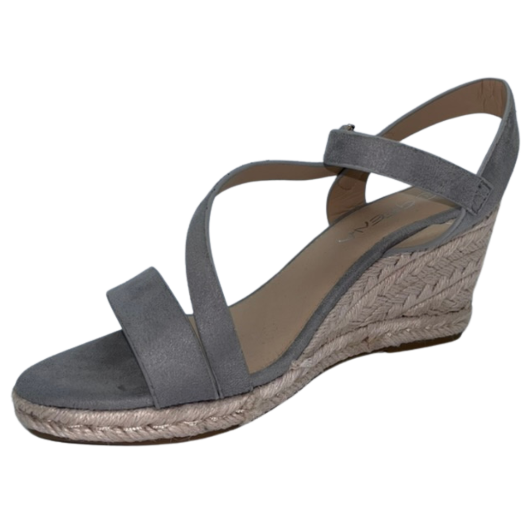 Grey crossover strap wedge