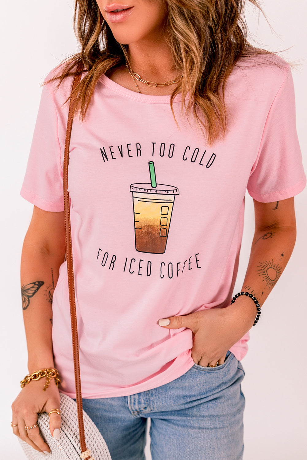 Never Too Cold For Iced Coffee T-Shirt