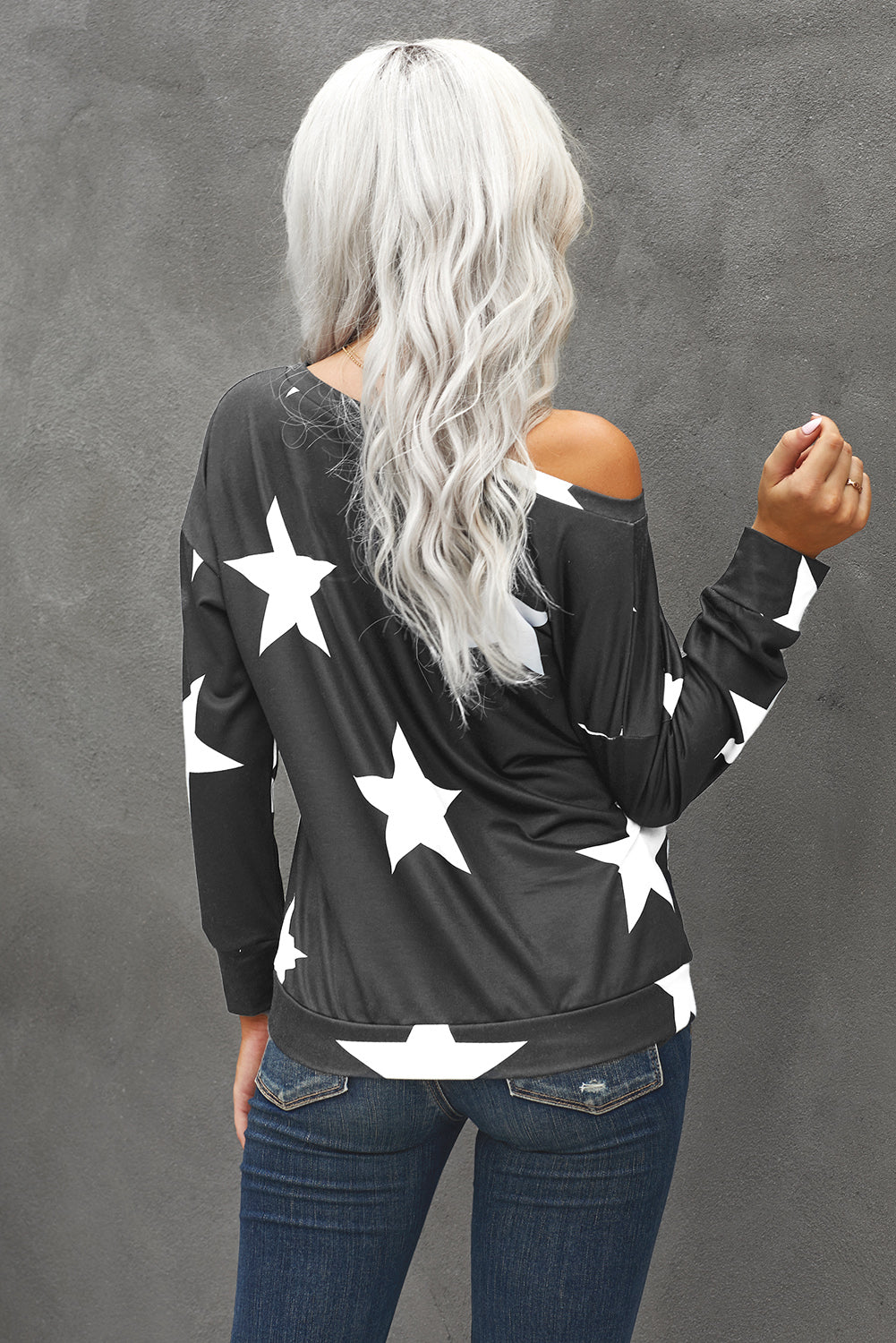 Grey and white star sweater