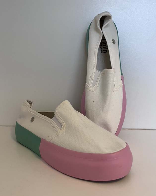 Green and Pink Slip-On Sneaker