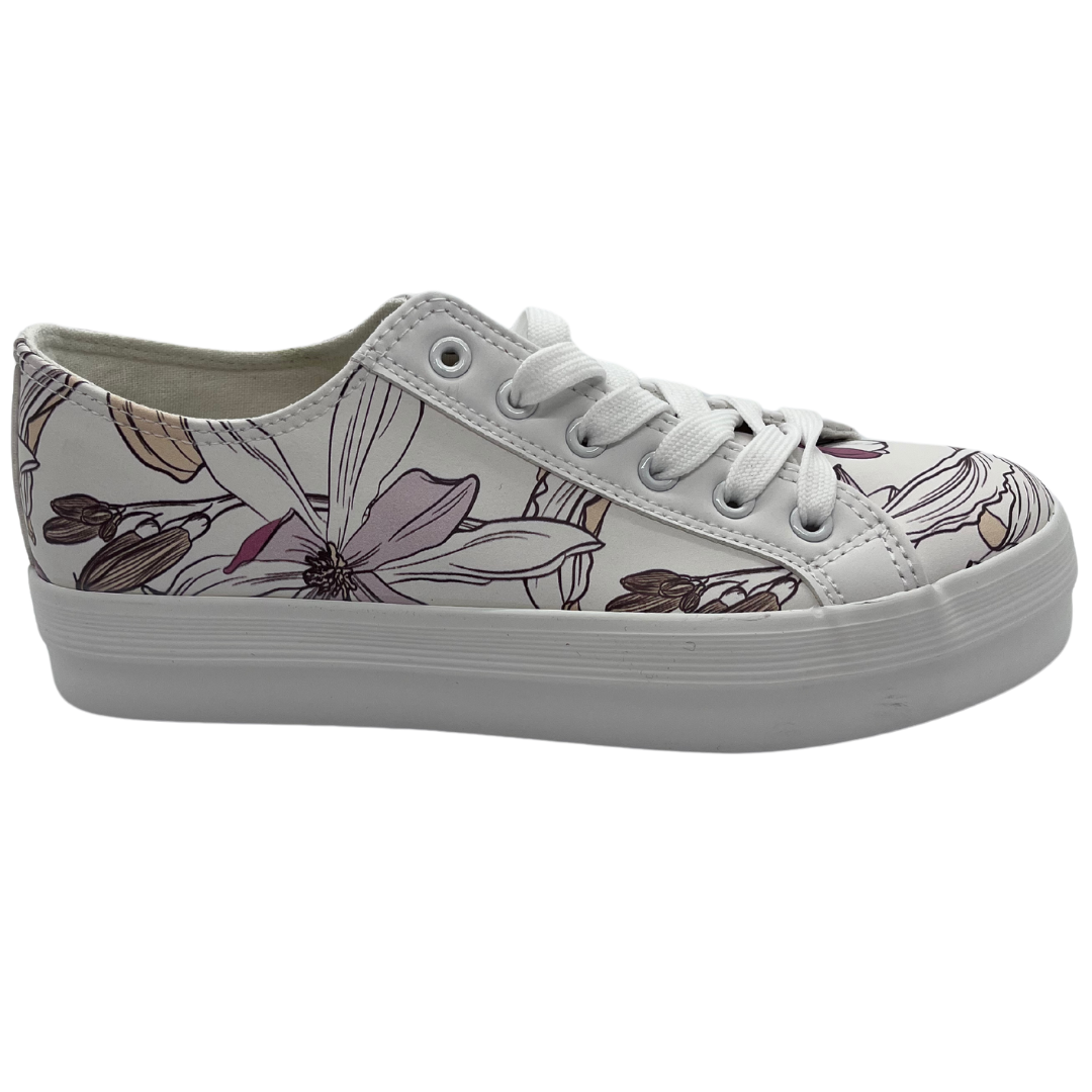 White floral sneakers