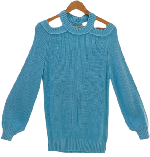 Loose Long Sleeve Open Shoulder, open back Knitted Sweater